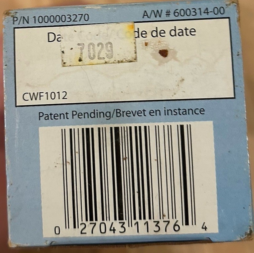 Clear2O Replacement Water Filter New Sealed In Box CWF1012