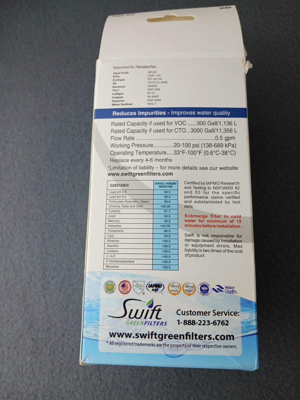 Swift Green Filters SGF-G9 Refrigerator Water Filter High Performance