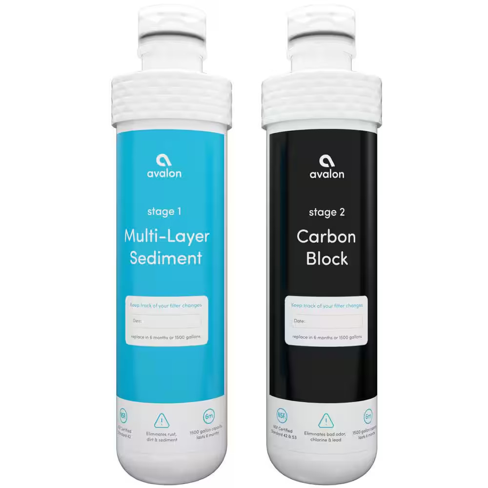 Avalon 2 Stage Replacement Water Filters for Bottleless Coolers NSF 1500 Gal