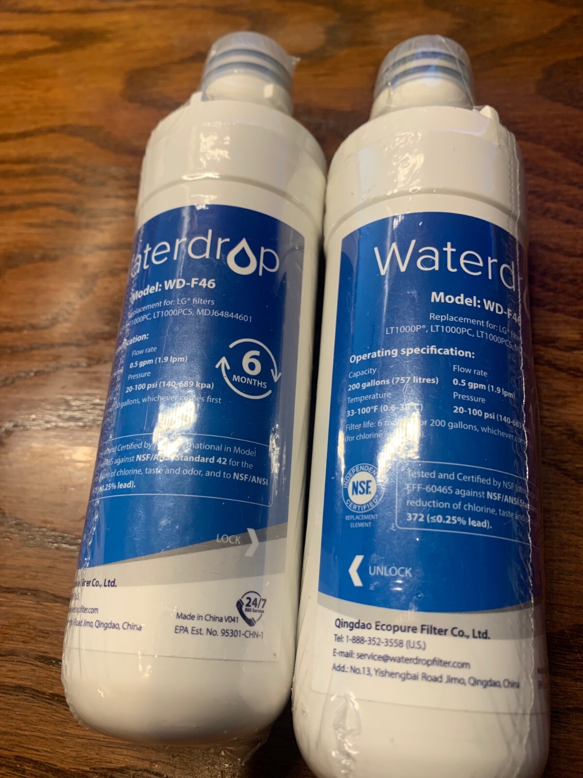 New Waterdrop WD-F46 Filter (2 Pack) Replacement for L~G filters