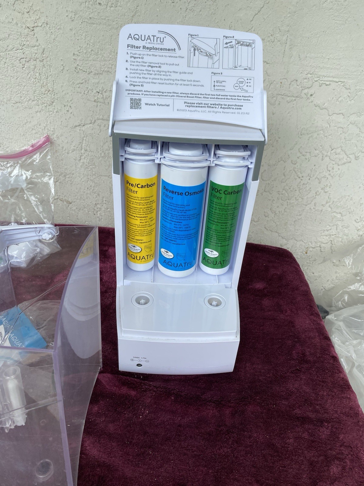 AQUATRU Carafe Countertop 4-Stage Reverse Osmosis Water Purifier System AT100