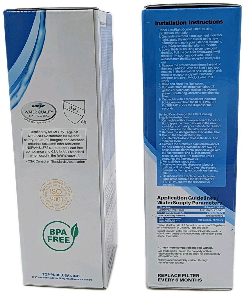 2 Ct. Icepure RWF4700AC Refrigerator Water Filters