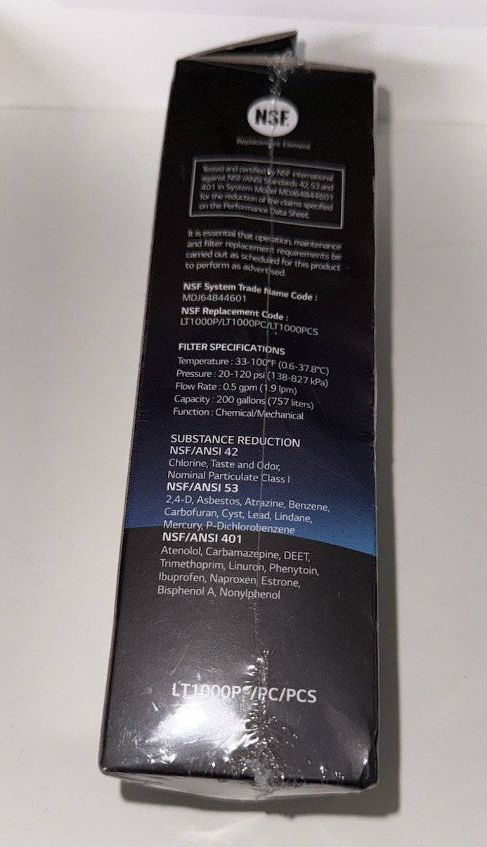 LG LT1000P – 6 Month / 200 Gallon Capacity Replacement Refrigerator Water Filter