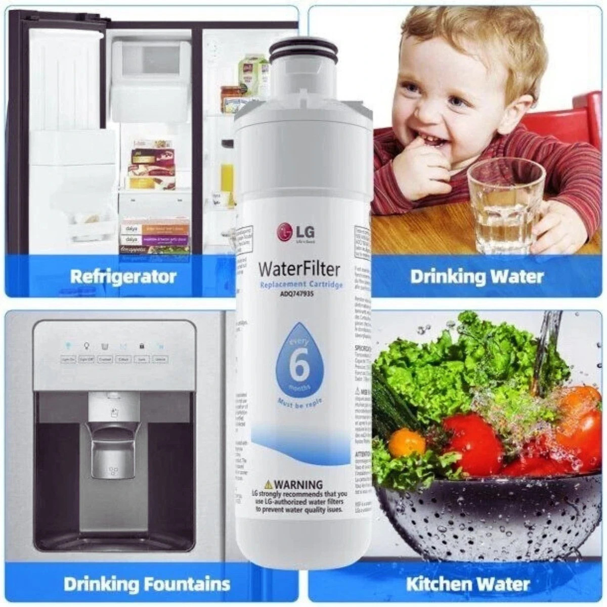For LT1000P ADQ747935 1 PACK Refresh Refrigerator Ice Water Filter US Stock