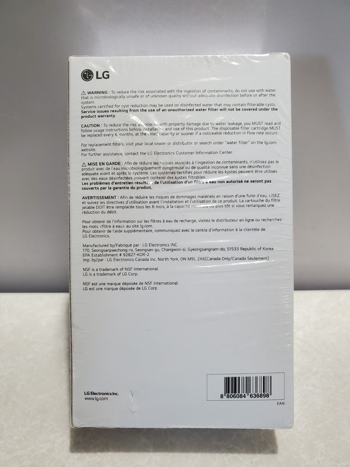 LG LT1000P2 6-Month / 200 Gallon Refrigerator Replacement Water Filter 2-Count