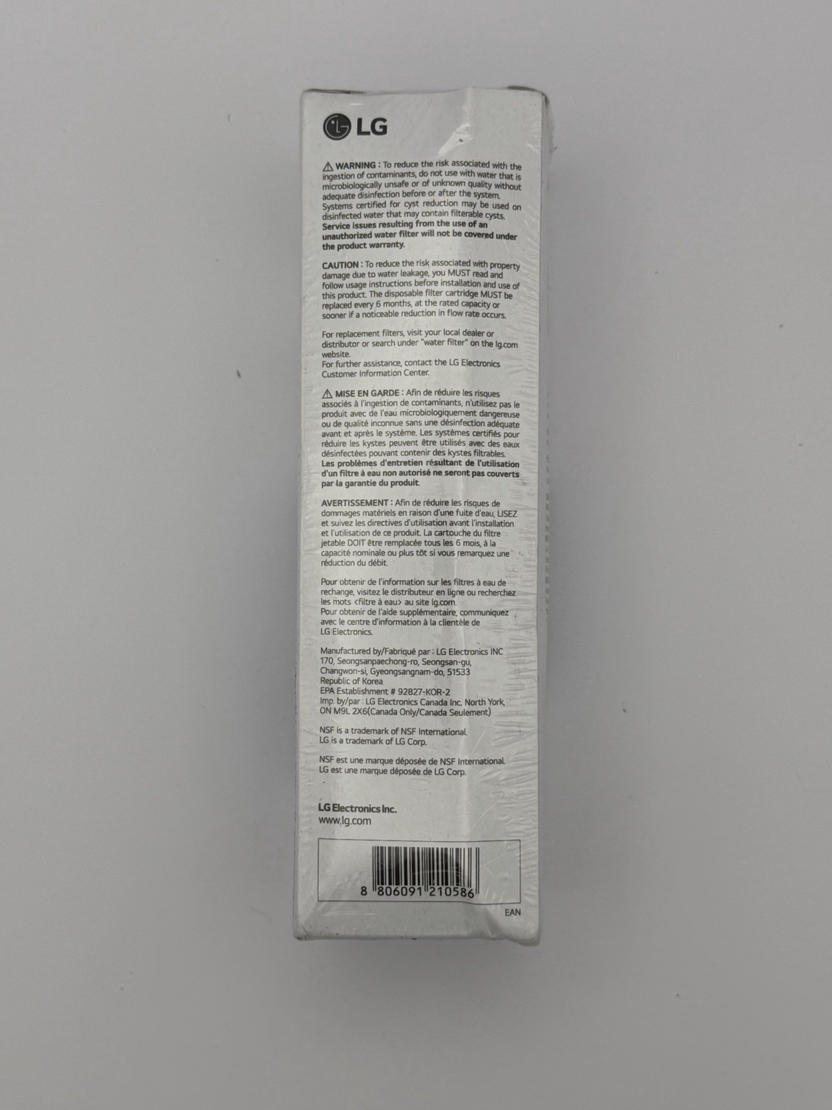 LG LT1000P 6Month / 200Gal Capacity Replacement Refrigerator Water Filter