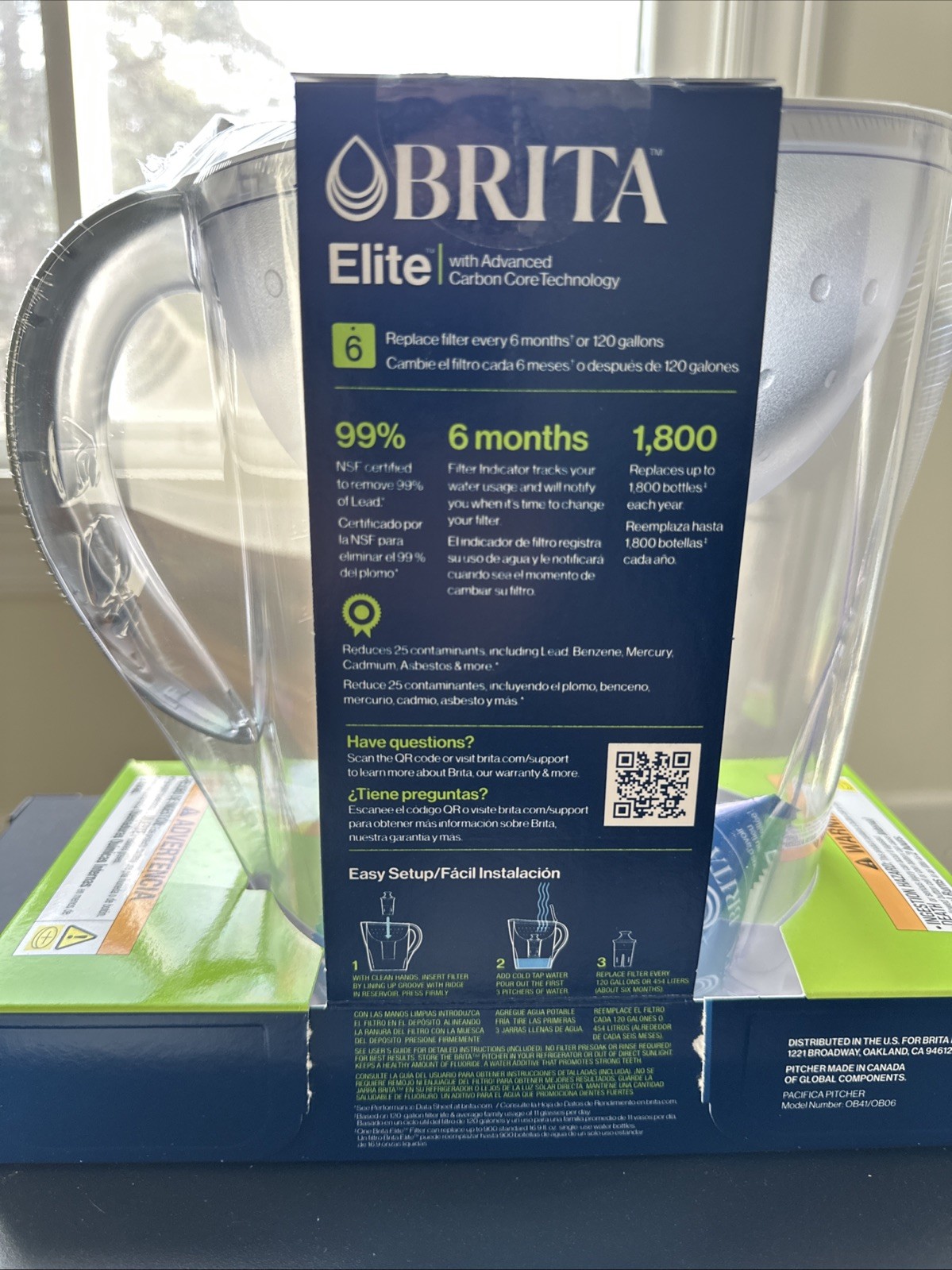 Brita 10-Cup Water Filter Pitcher (New in Box) with 2 Elite Filter