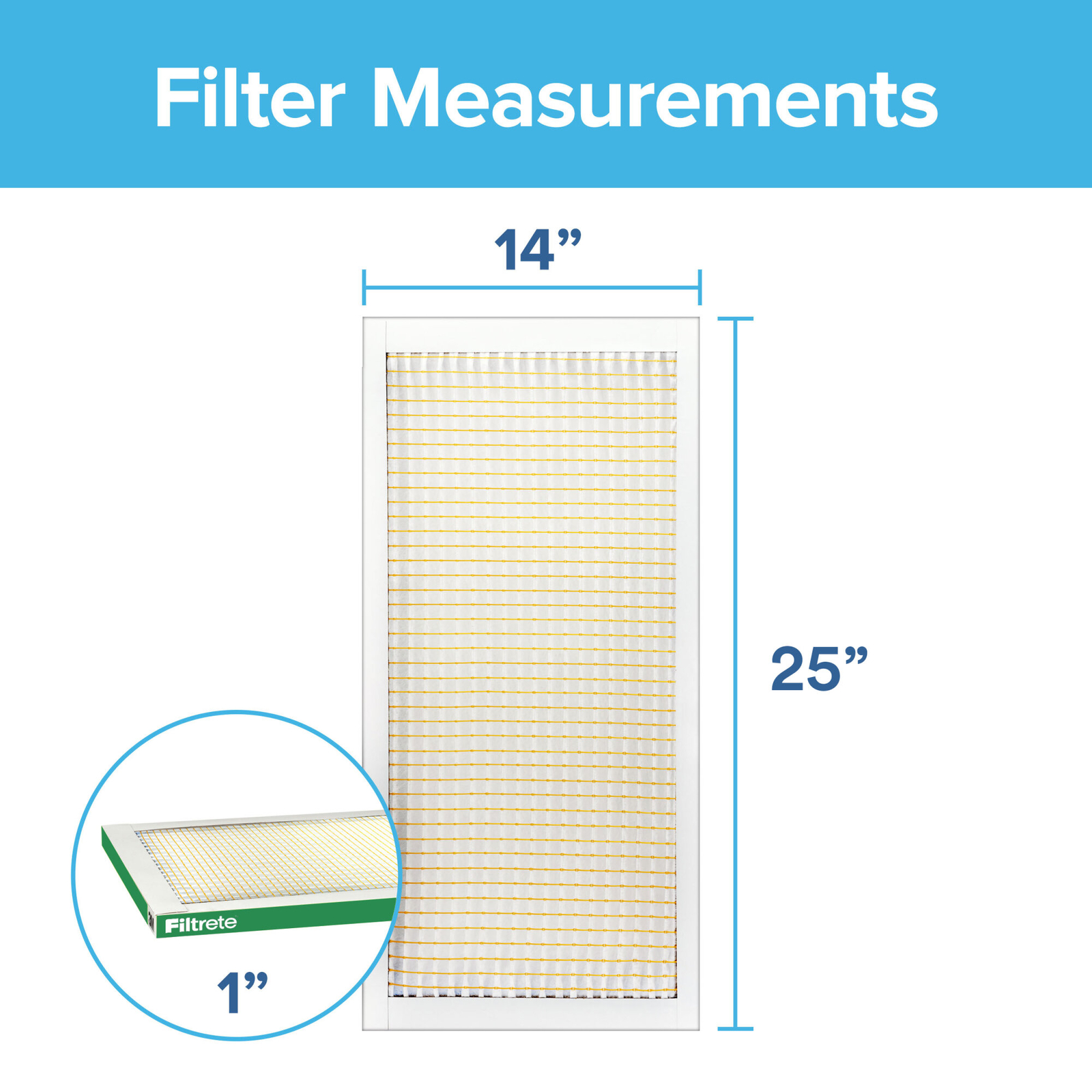 Filtrete Electrostatic Air Filter 700 MPR 704-4, 14 in x 25 in x 1 in