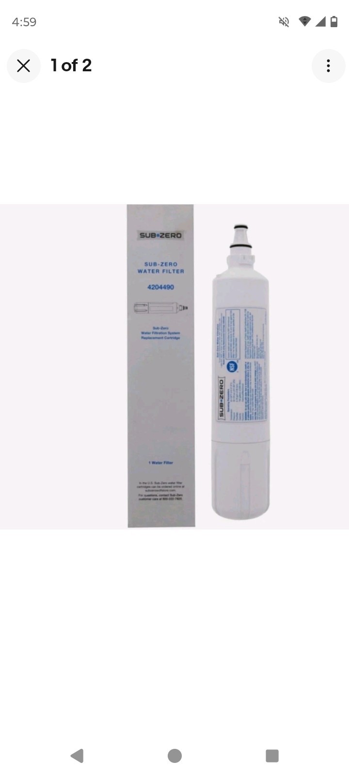 1 PACK Sub-Zero 4204490 Refrigerator Water Filter – White New USA