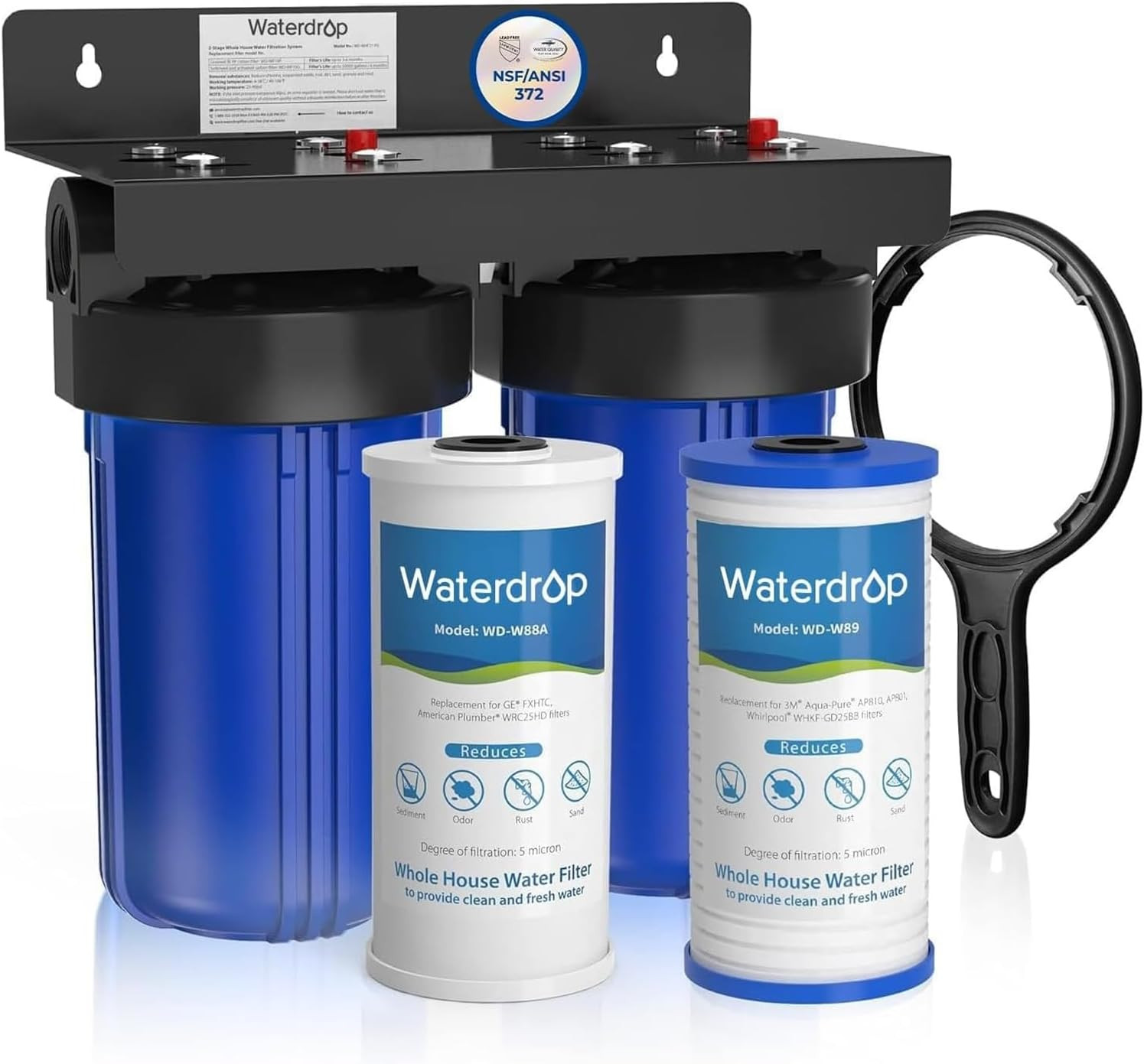 Whole House Water Filter System, with Carbon Filter and Sediment Filter, 5-Stage