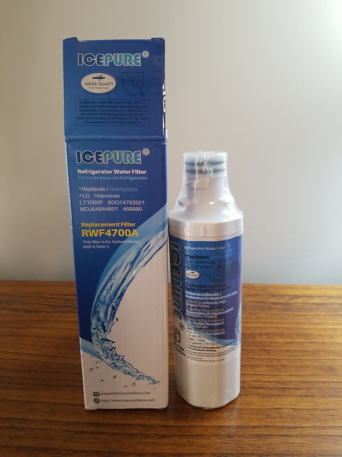 Ice Pure Refrigerator Water Filter RWF4700A New LG Kenmore