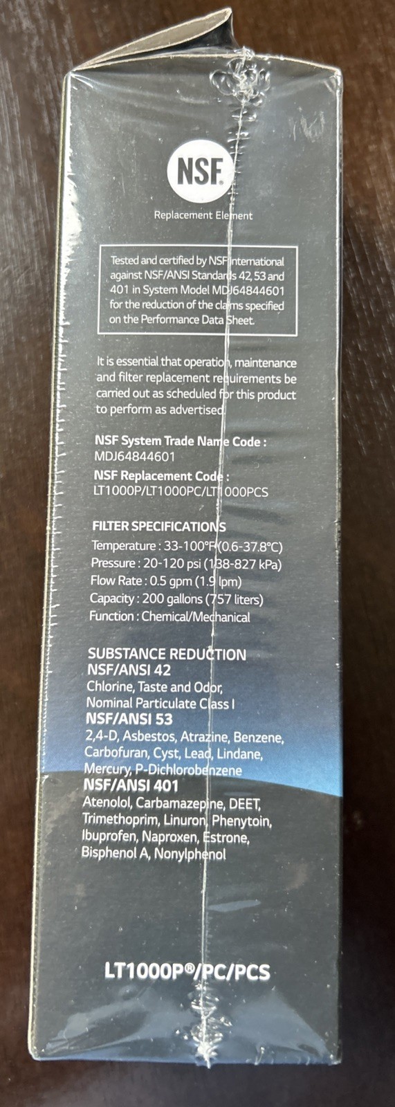 Genuine LG Water Filter Replacement Cartridge LT1000P/PC/PCS – New and Sealed!