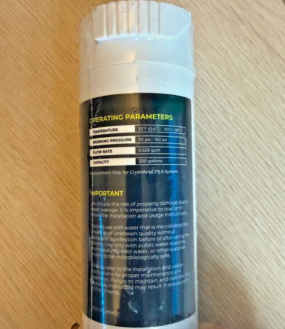 (2 PK) Crystala CF9 Refrigerator Water Filter for XWF French Door/side By Side