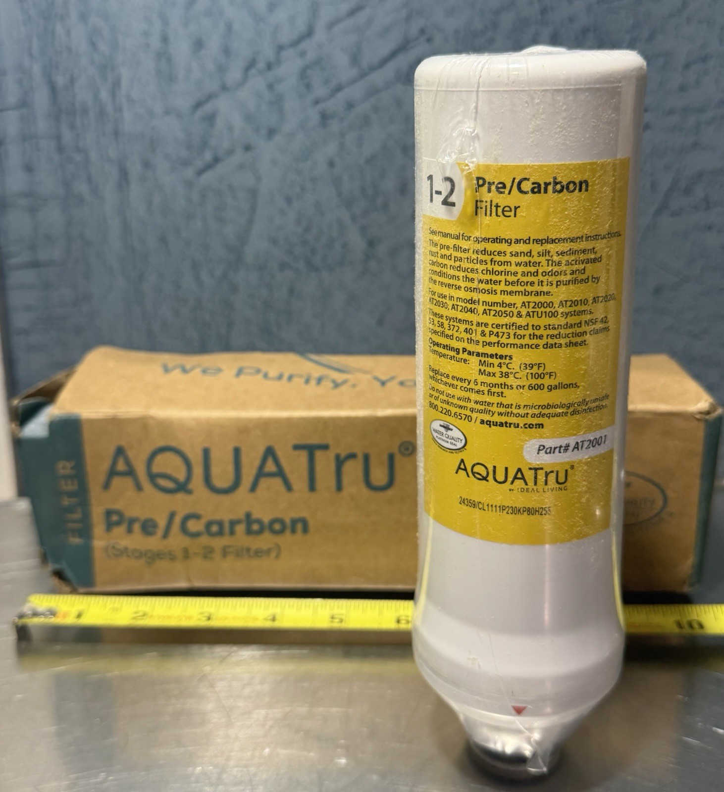 AquaTru AT2001 Pre/Carbon Water Filter Stages 1-2
