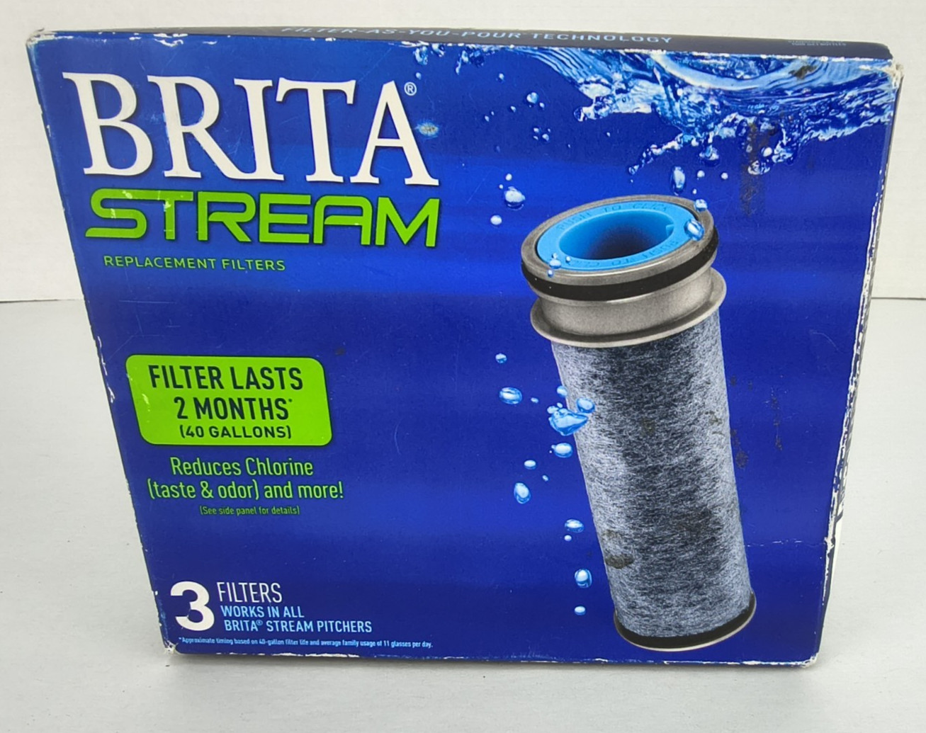 Genuine Brita Stream Replacement Water Filters – 3 Count – New 40 Gallon
