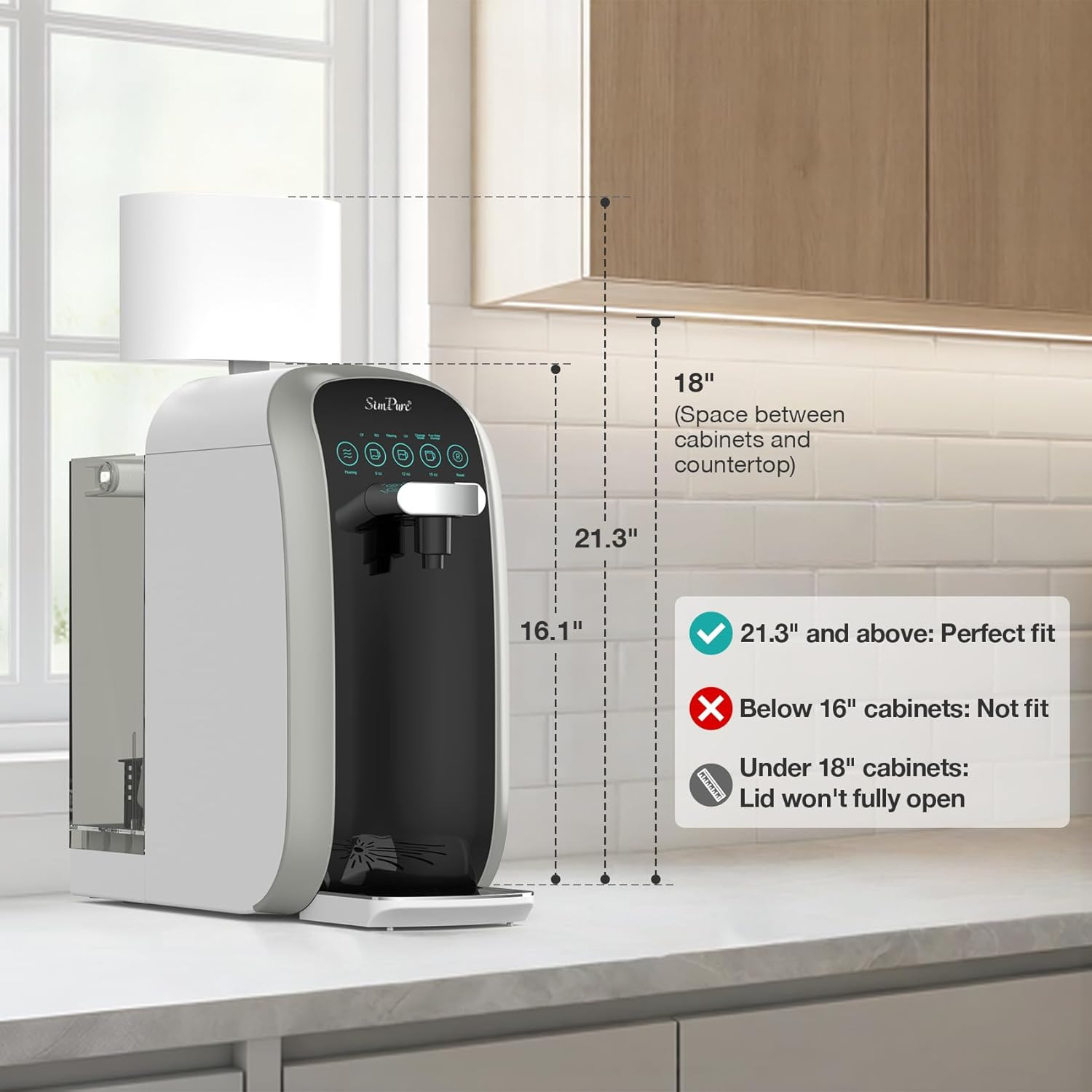 Simpure Y7P-BW UV Countertop Reverse Osmosis Water Filter, NSF/ANSI 58 Certified