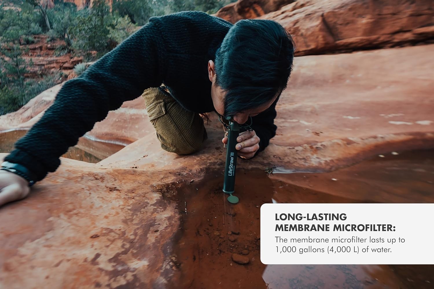 Lifestraw Personal Water Filter: 99.999999% Bacteria Removal for Hiking & More