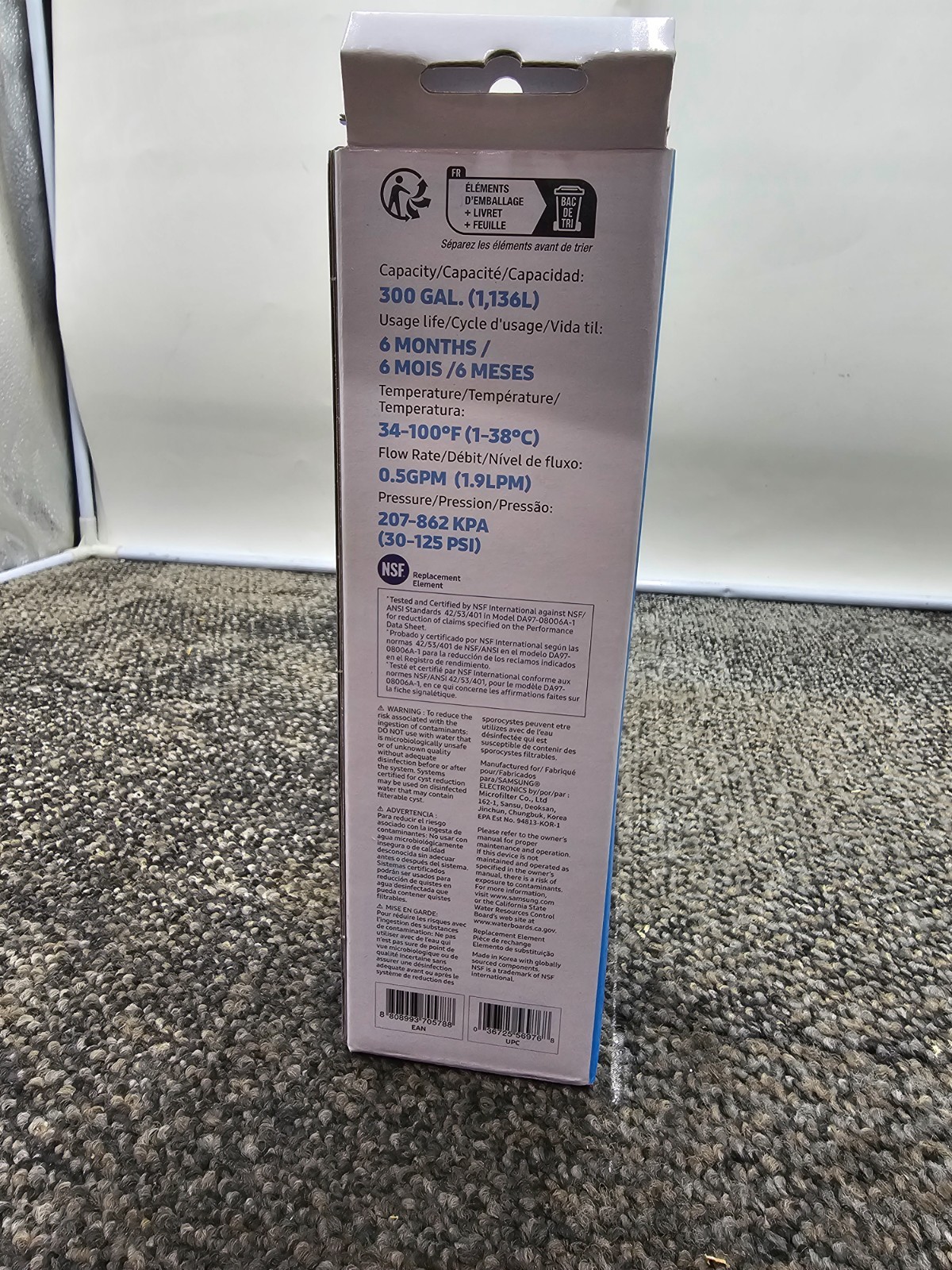 (QTY 6) Samsung DA29-00020B HAF-CIN/EXP Refrigerator Water Filter Carbon Block