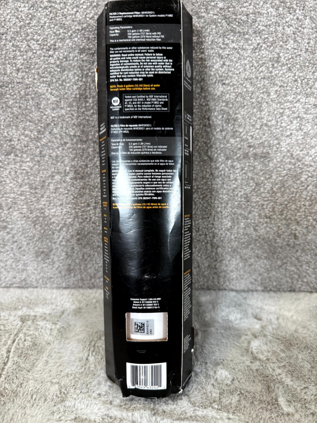 Whirlpool WHR3RXD1 Refrigerator Ice & Water Filter 3 White 200 Gallons 0.5 gpm