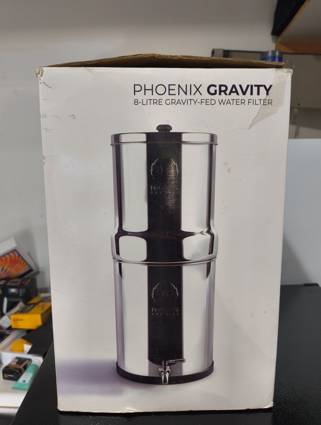 Phoenix Gravity Counter Stainless Steel Gravity Water Filter System 1.5 Gallon