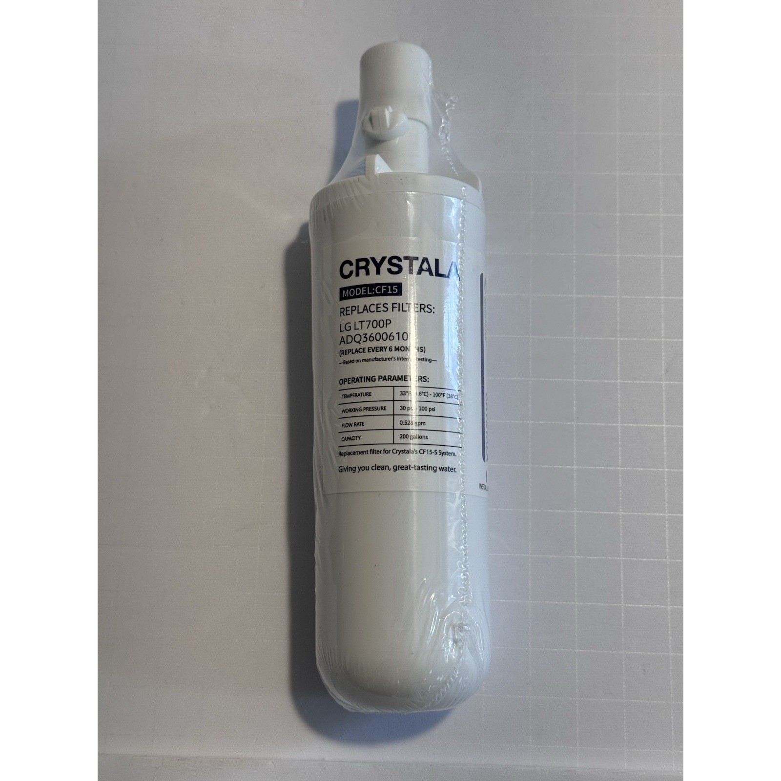 Crystala Premium REFRIGERATOR WATER FILTER CF15 FILTERS: LG LT700P ADQ36006101