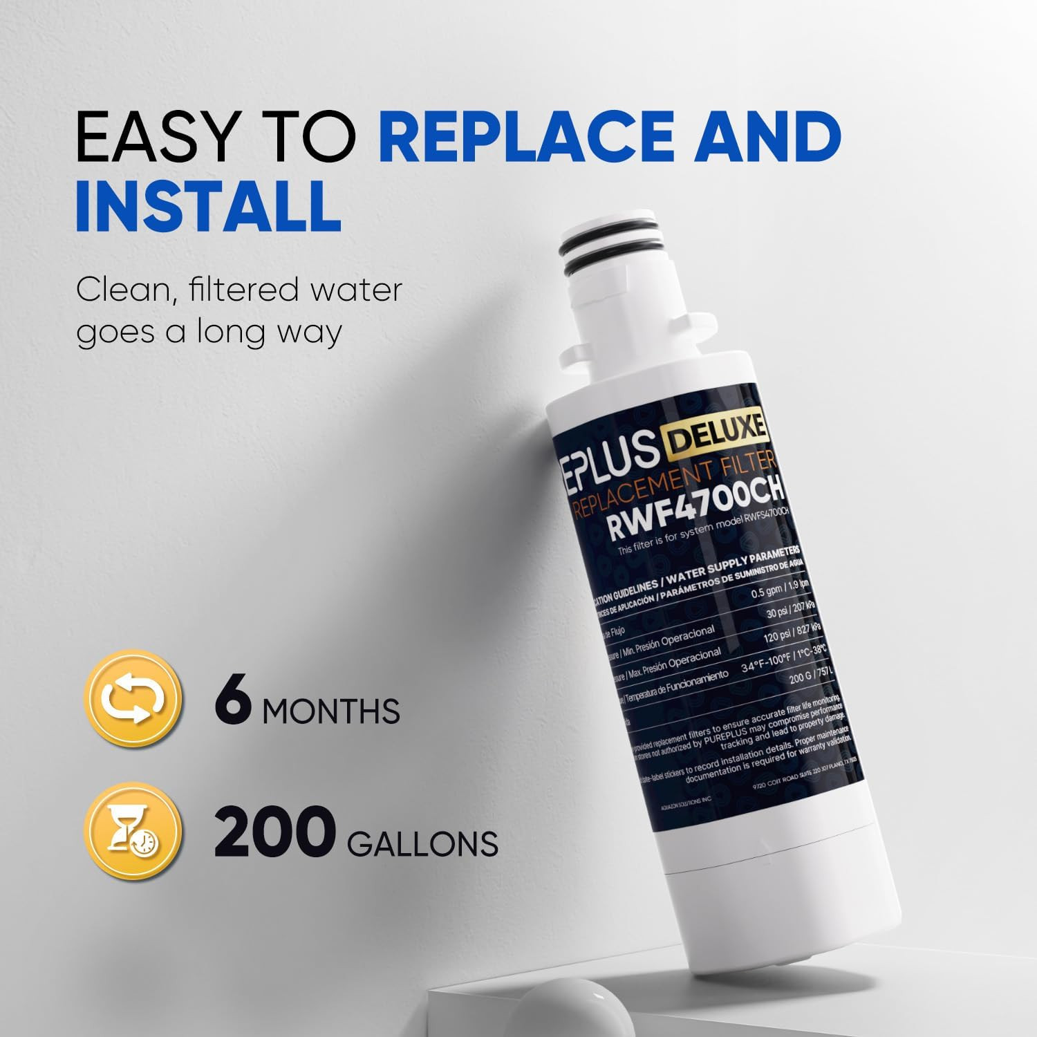 LG LT1000P Replacement Water Filter 3-Pack, Reduces PFOA/PFOS, Compatible Models