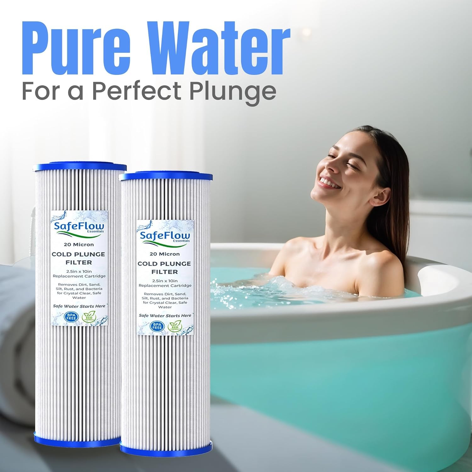 10in Ice Bath Chiller Filters 20 Micron 10″ x 2.5″ Water Filter Replacement C…