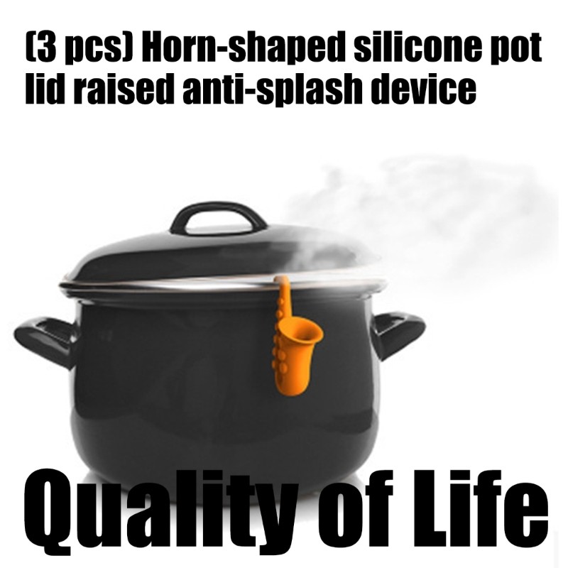 3Pcs Universal Silicones Pot Lid Lifter Saxophone Shape For Multiple Cookware