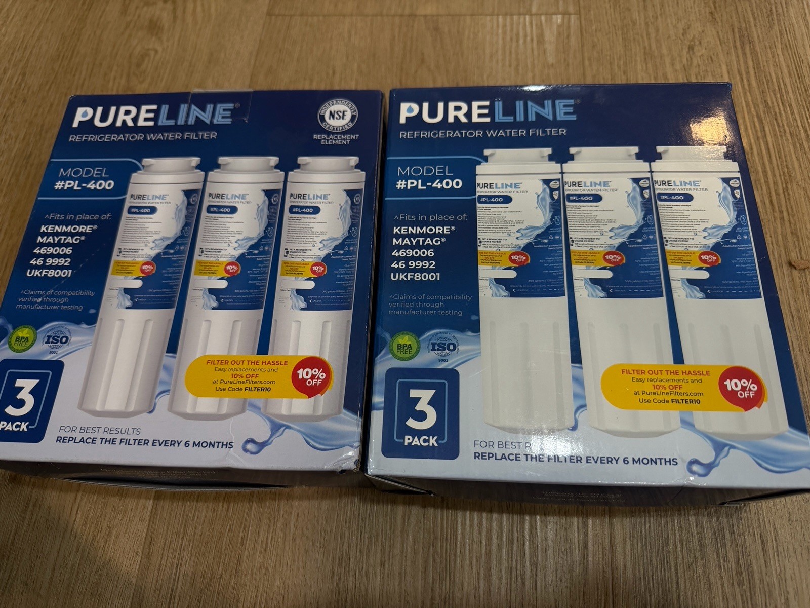 New 2 Pack PureLine Refrigerator Water Filter Model PL-400 See Description