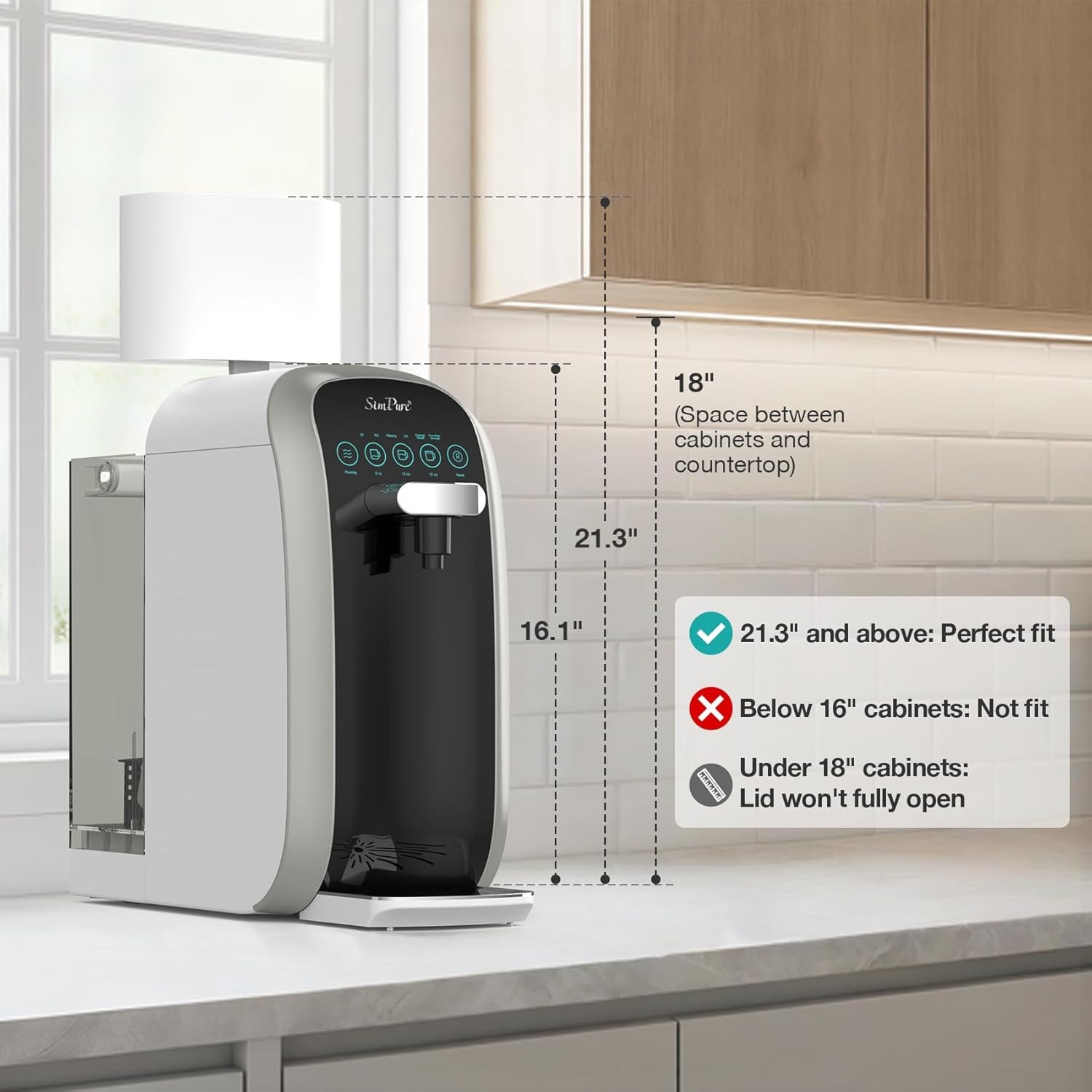 SimPure Y7P-BW Countertop RO Filter – NSF/ANSI 58, UV, 4:1 Ratio