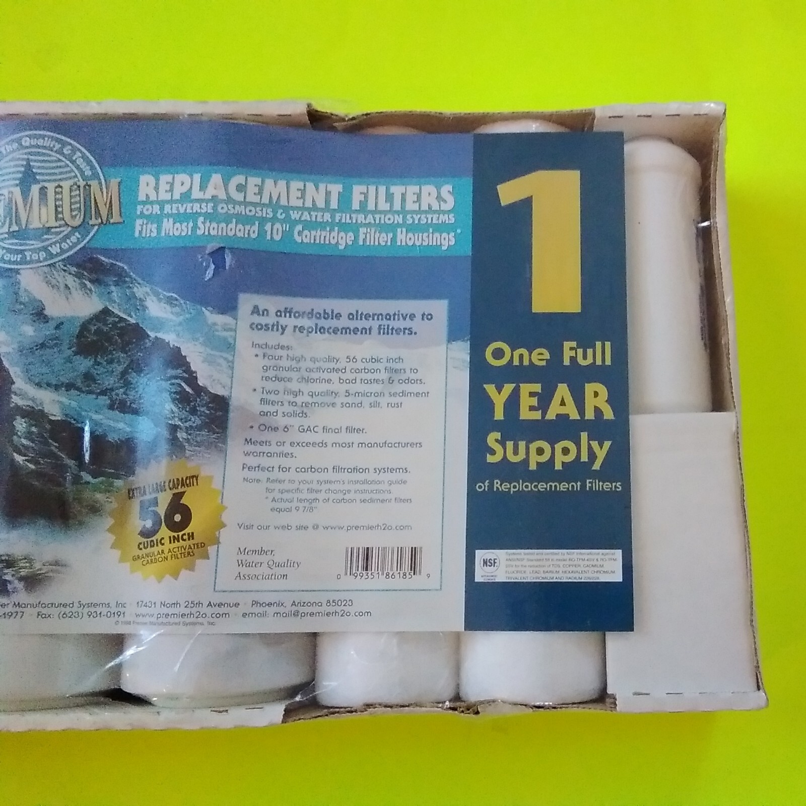 Premier Premium New Pack Replacement Water Filters for Reverse Osmosis 10in.