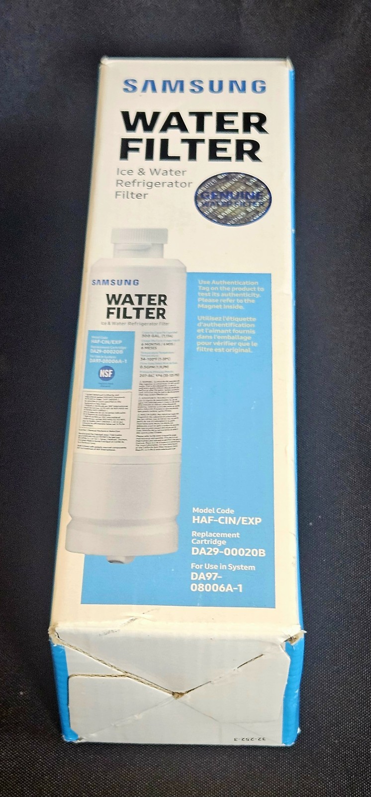 Samsung DA29-00020B HAF-CIN/EXP Refrigerator Water Filter Replacement Cartridge