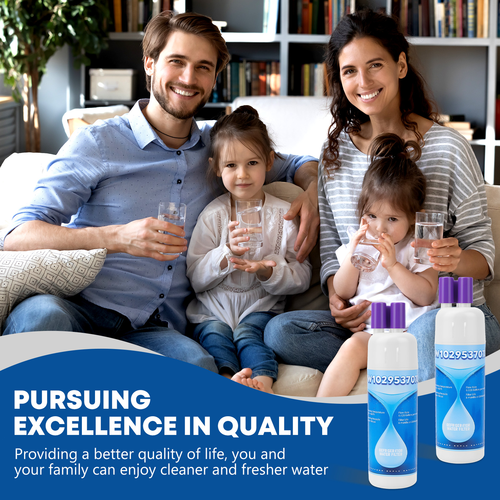 3 Pack Refrigerator water filter 10295370A WHR1RXD1 KAD1RXD1 P8RFWB2L, P8WB2L
