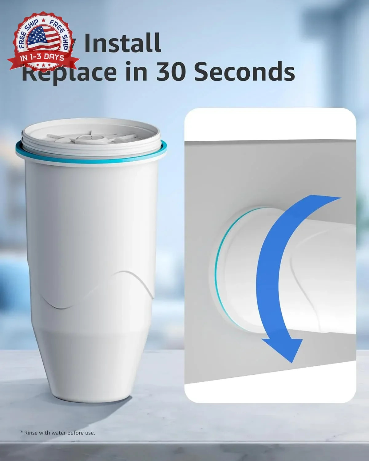 Compatible with Zero Pitcher and Dispenser ZR-001 ZR-004 ZP-006 ZR-017, 0 TDS, R