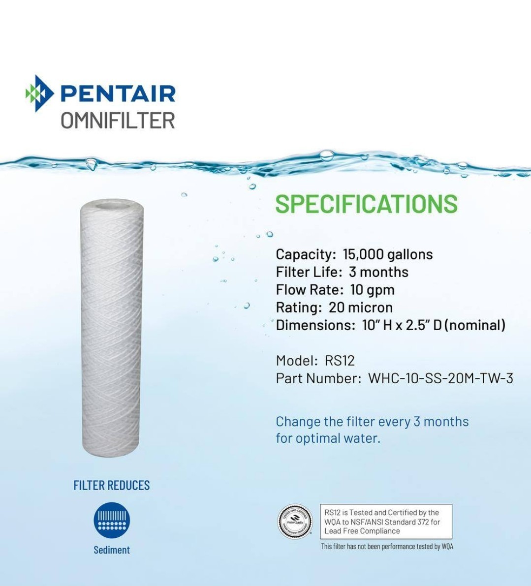 OmniFilter Whole Home 10 in. Standard Duty 20 Micron String Wound Sediment Filte