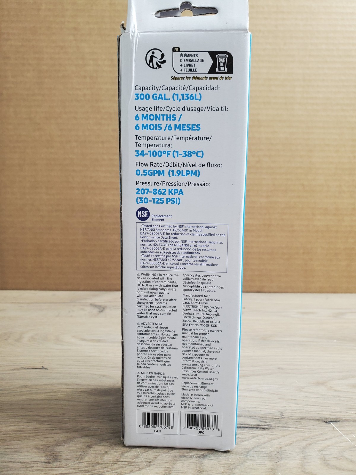 Genuine New Samsung DA29-00020B HAF-CIN/EXP Refrigerator Water Filter.
