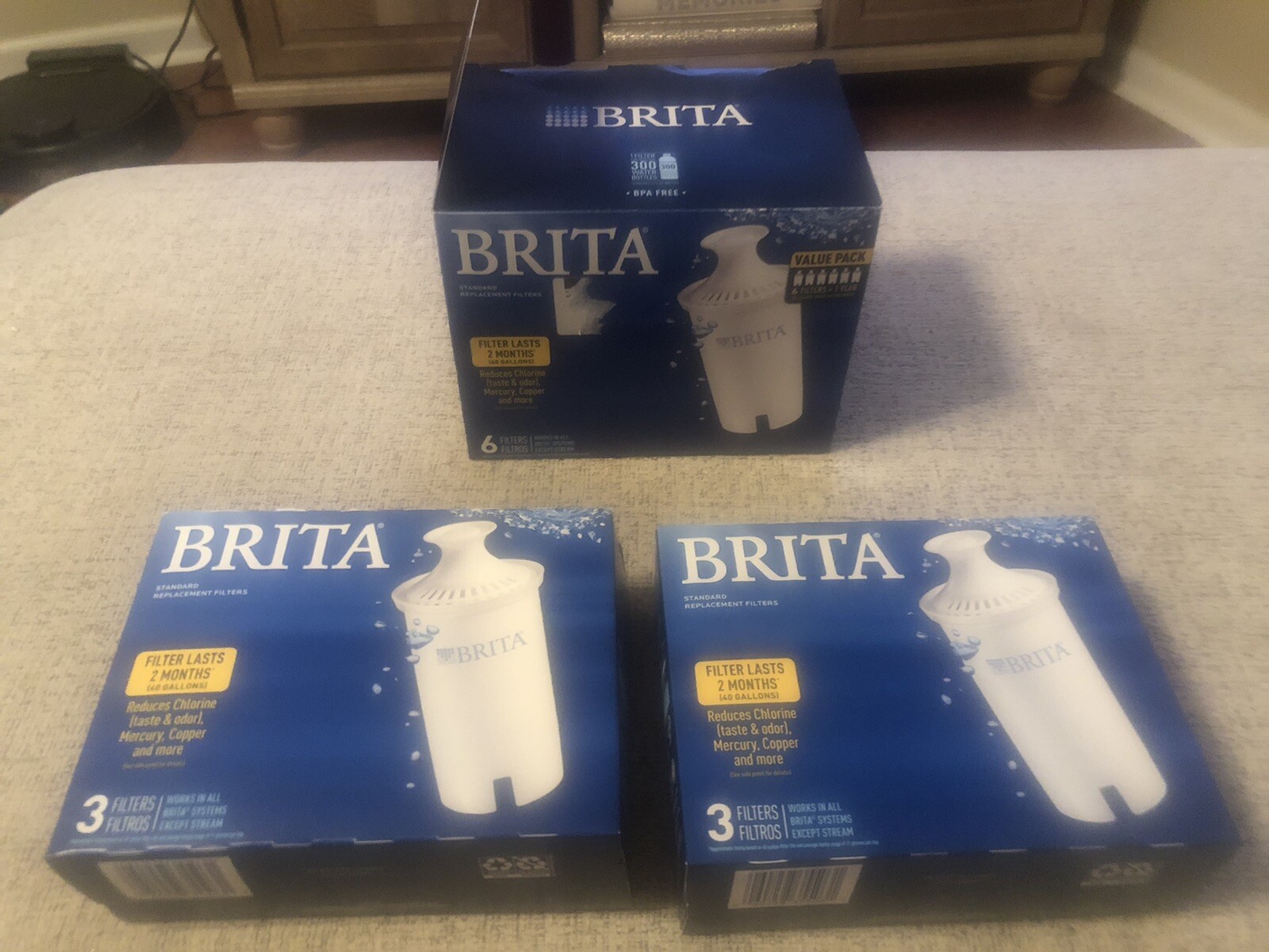 NEW BRITA 4 PACK STANDRAD REPLACEMENT PACK FILTER