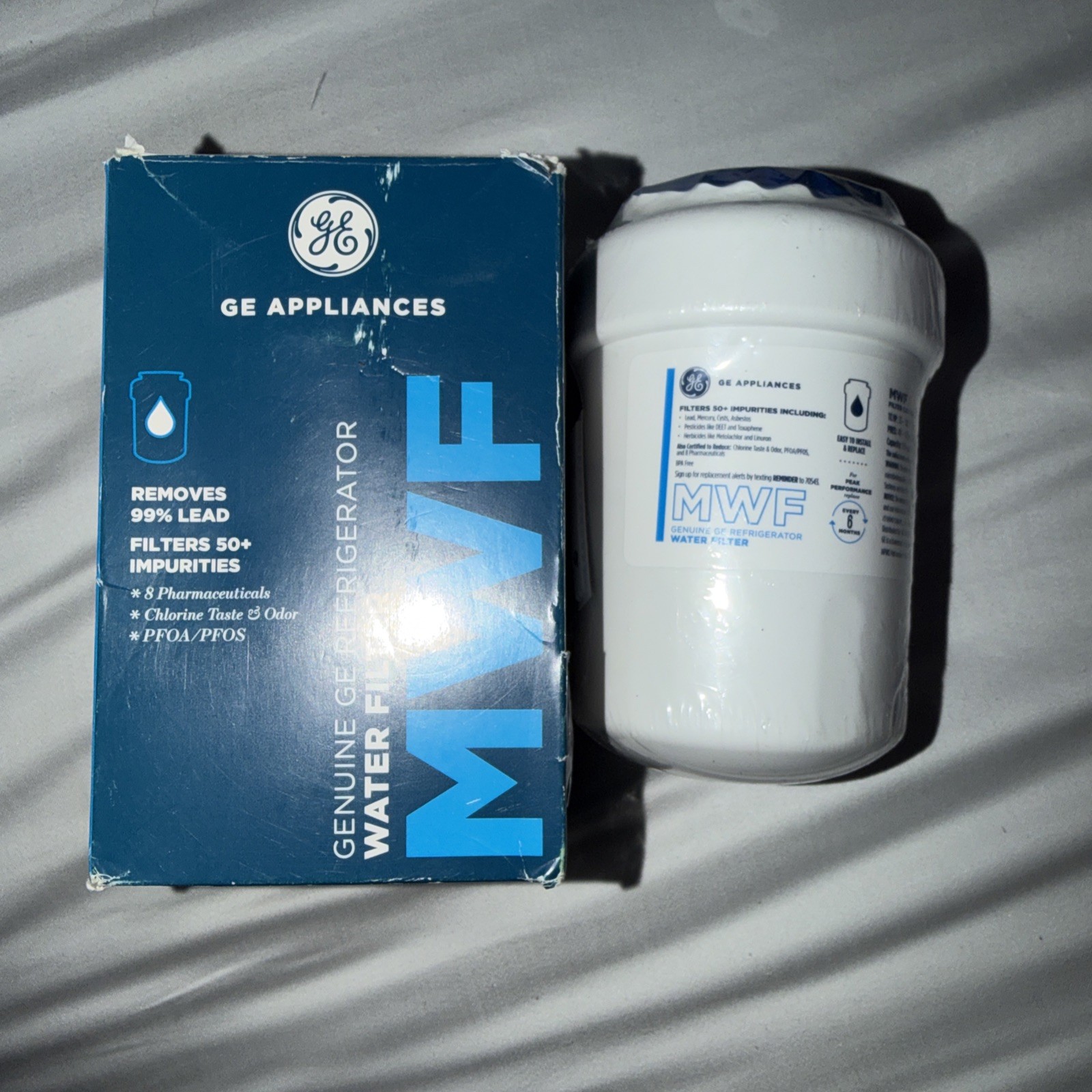 2 New Genuine GE Appliances MWF Replacement Refrigerator Water Filter Sealed