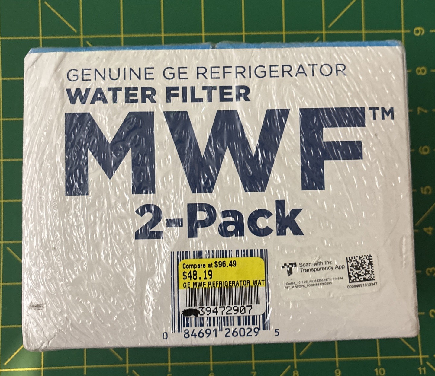 2 PACK NEW GE MWF MWFP 46-9991 GWF Smartwater Genuine Refrigerator Water Filter