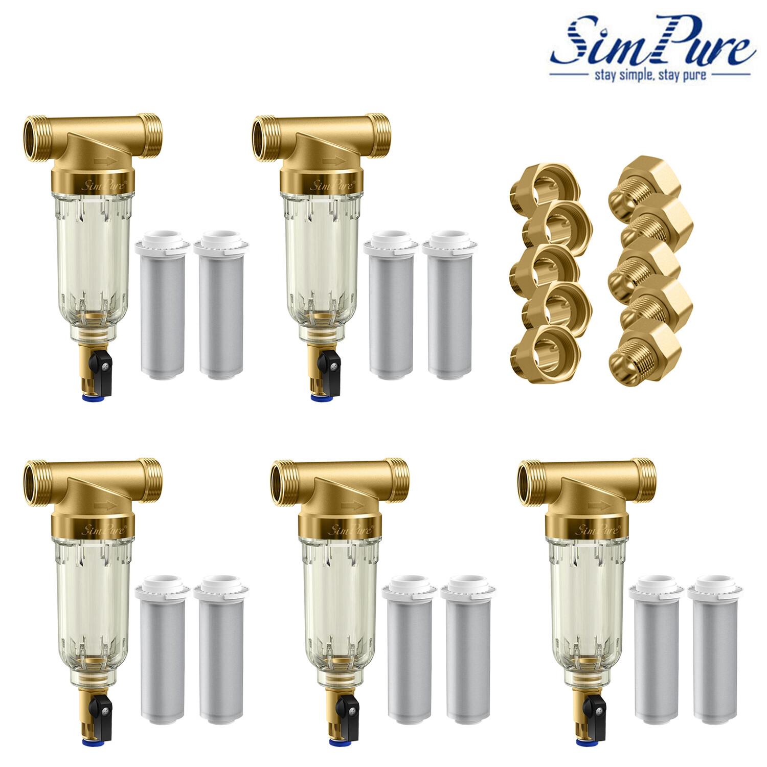 Reusable Whole House Spin Down Water Filter Pre-Filter System Sediment Filter