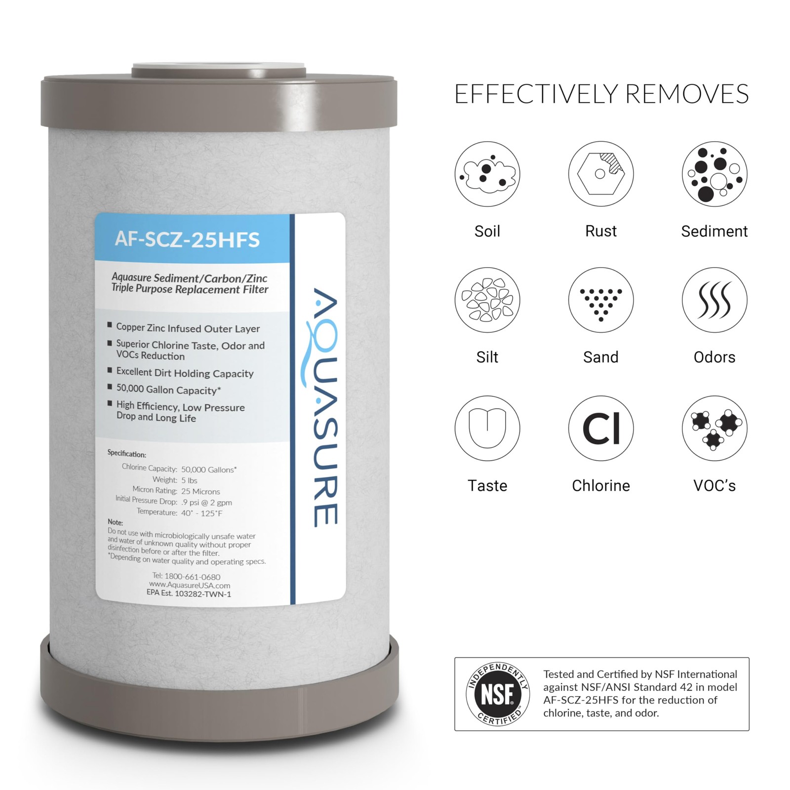 Fortitude V2 Series Sediment/Carbon/Zinc Bacteria Inhibiting Triple Purpose R…
