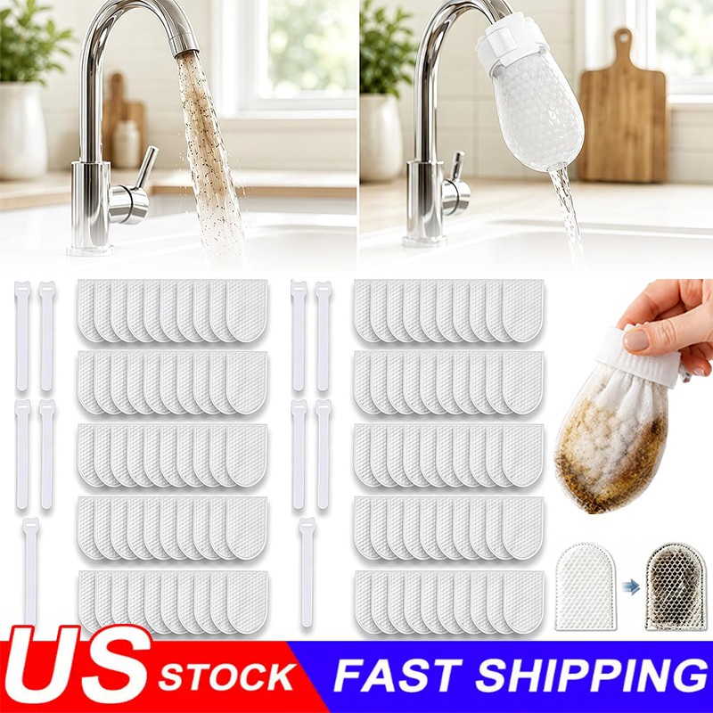 50~250Pcs Faucet Filter Cotton Bags,Anti-Splash Water,Remove Limescale Sand Rust