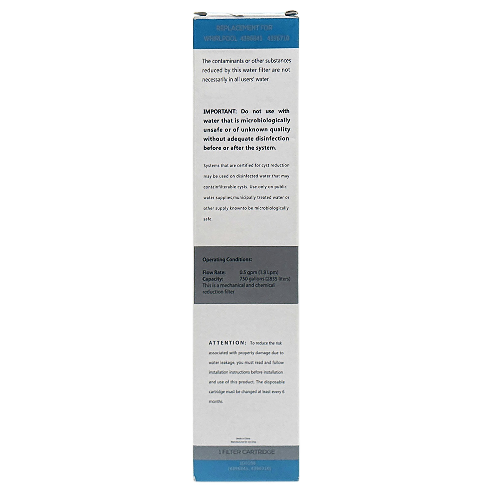 Ice Drop Refrigerator Water Filter Fits Filter 3, 46-9083, 46-9030