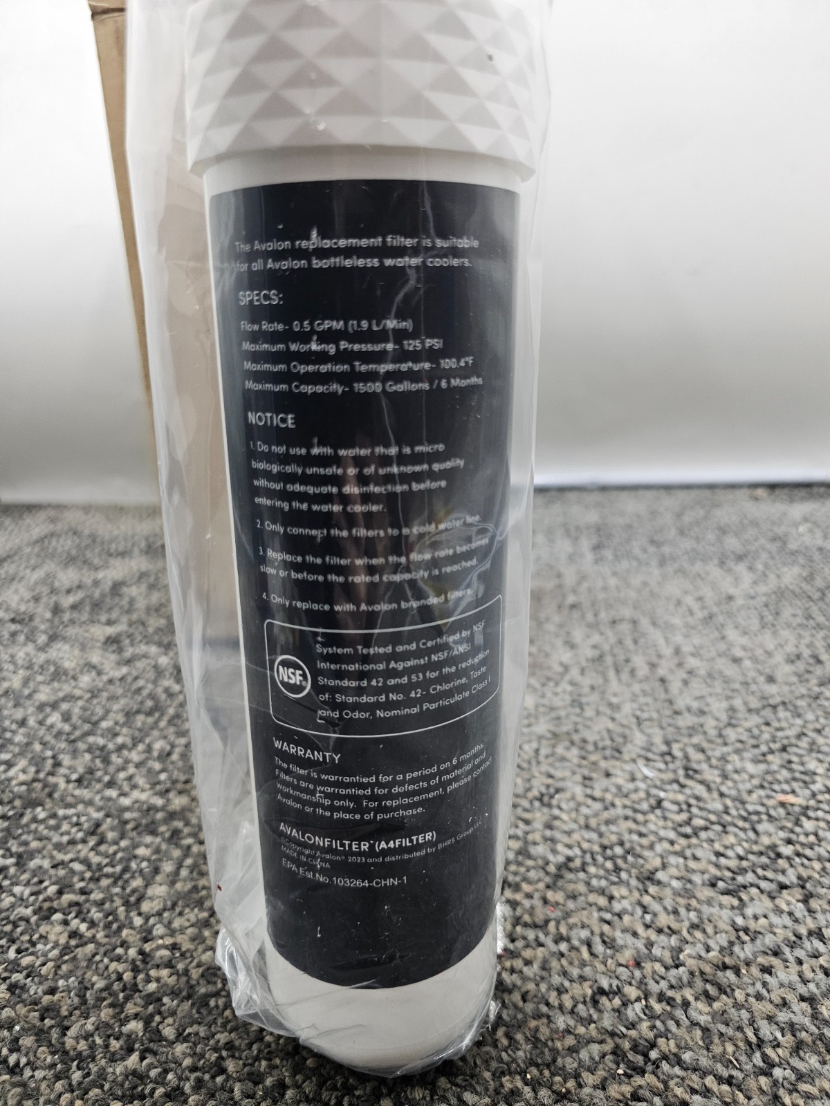 Avalon 2-Stage Replacement Filter Cartridge Assy for Bottleless Water Coolers