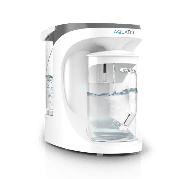 AQUATRU Carafe Countertop Reverse Osmosis Water Purifier with 4-Stage RO Compact