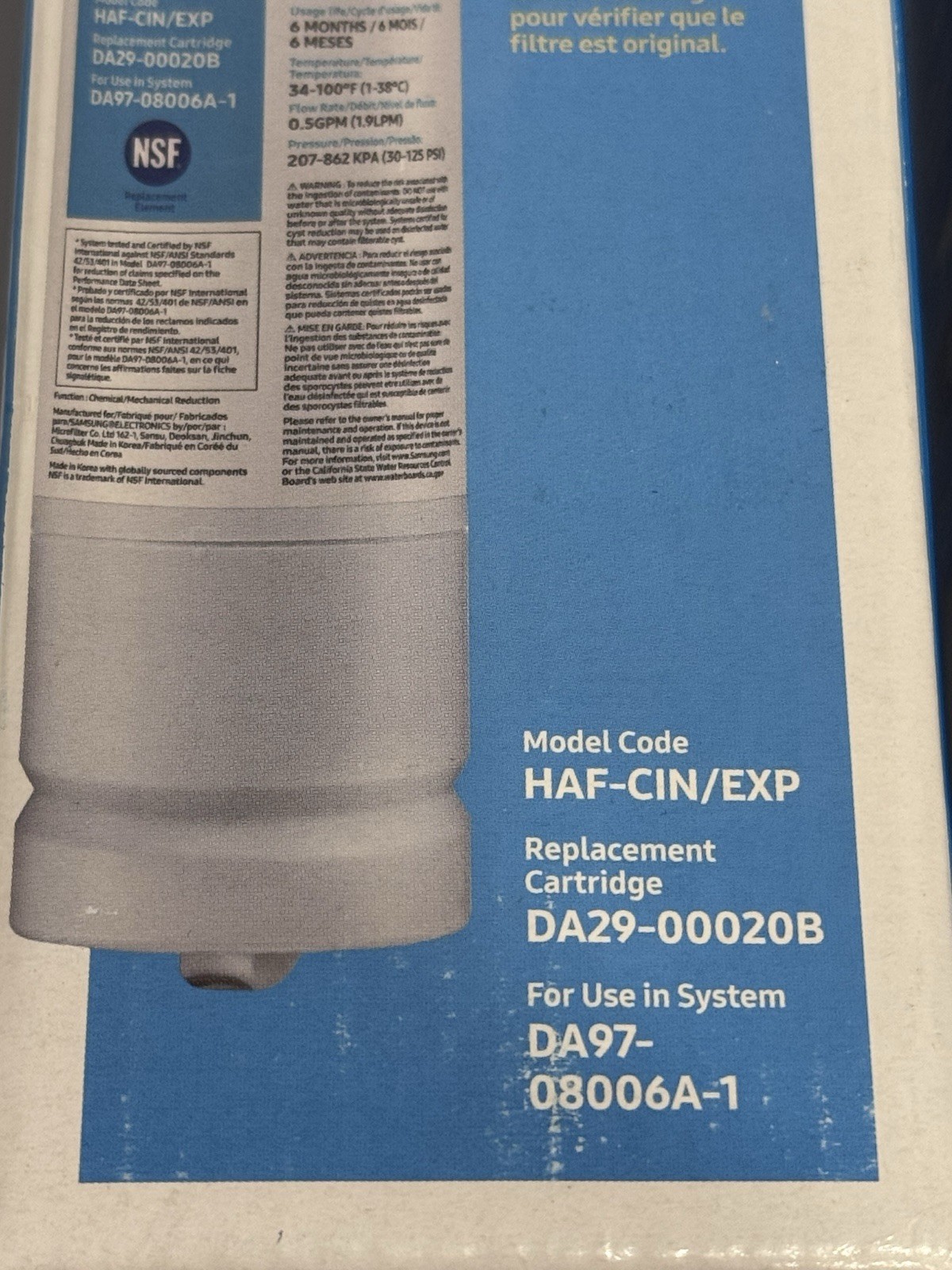 Samsung Water Filter Lot Of 2 Cartridge DA29-00020B