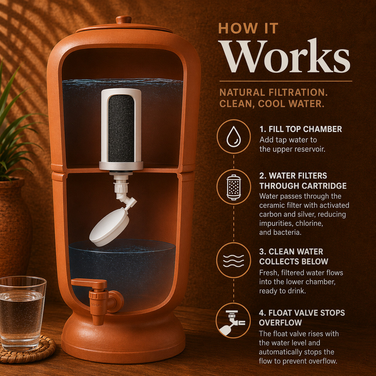 Stefani São João Classic Clay Water Filter – Traditional Brazilian Filtration