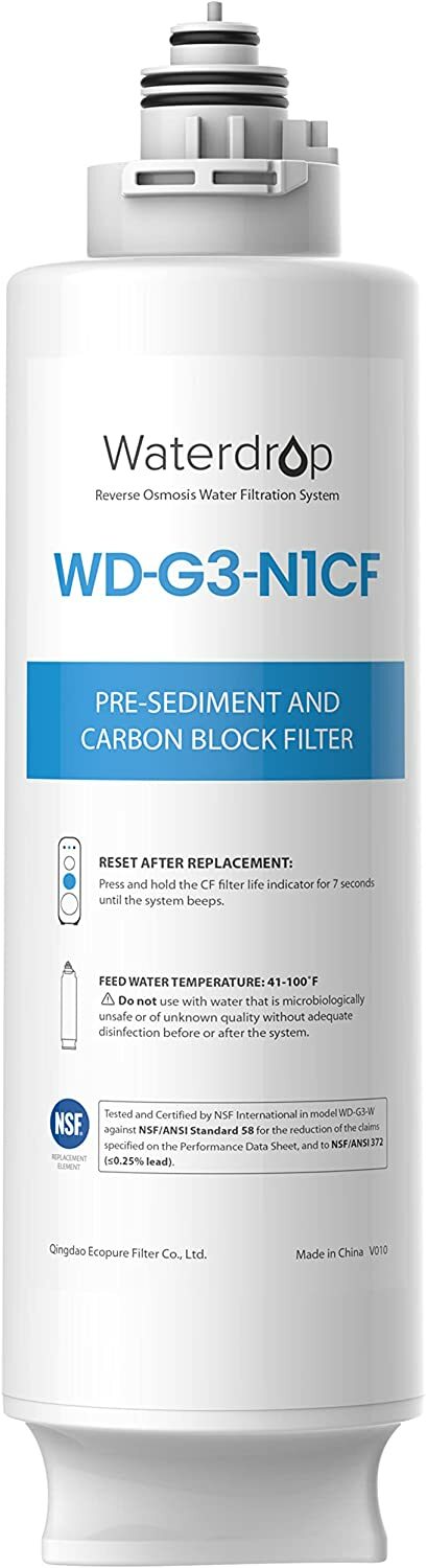 Waterdrop WD-G3-N1CF Filter, Replacement for WD-G3-W Reverse Osmosis System