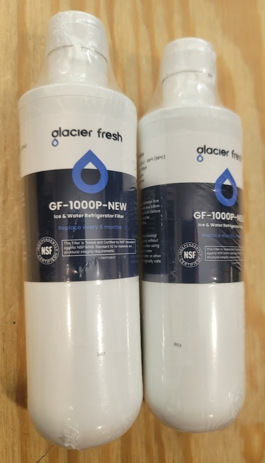 2 PACK Glacier Fresh Refrigerator Water Filter GF-1000P for LT1000PC ADQ747935