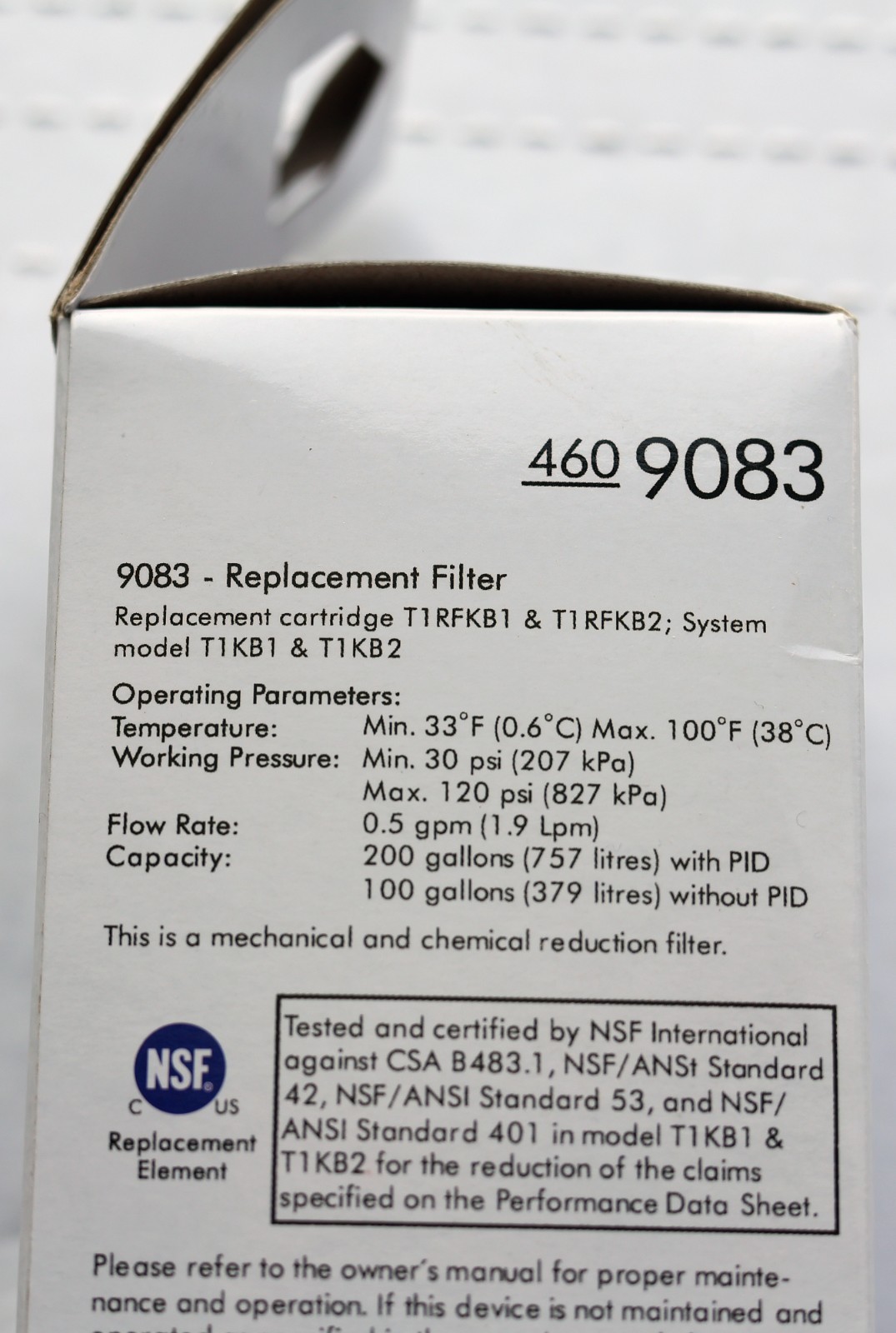 Genuine OEM 9083 Kenmore 4609083 Replacement Refrigerator Water Filter SEALED